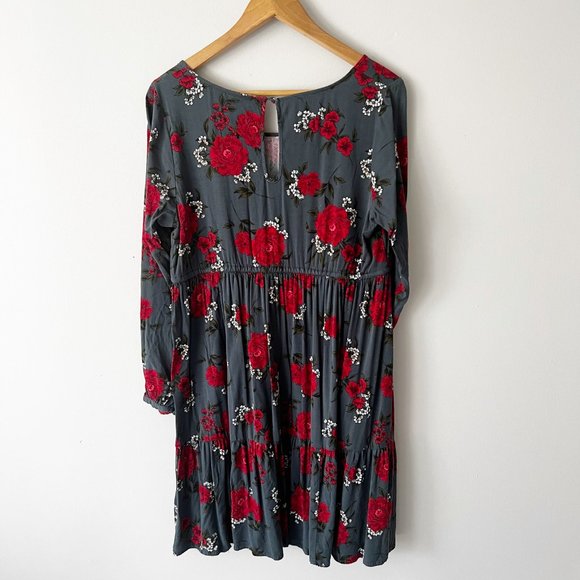 Torrid | Blue Floral Chalis Skater Dress Sz. 1 - Picture 4 of 6